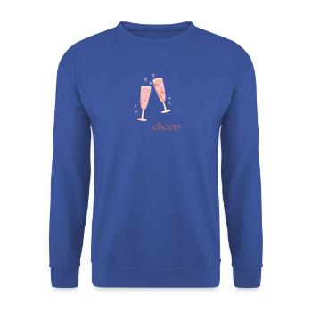Cheers - Unisex Pullover - Royalblau - Vorne - Alina (178cm) & Michal (187cm)