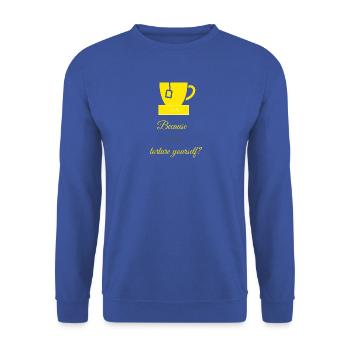TEA-RIFFIC (Gelb + Grau) - Unisex Pullover - Royalblau - Vorne - Alina (178cm) & Michal (187cm)