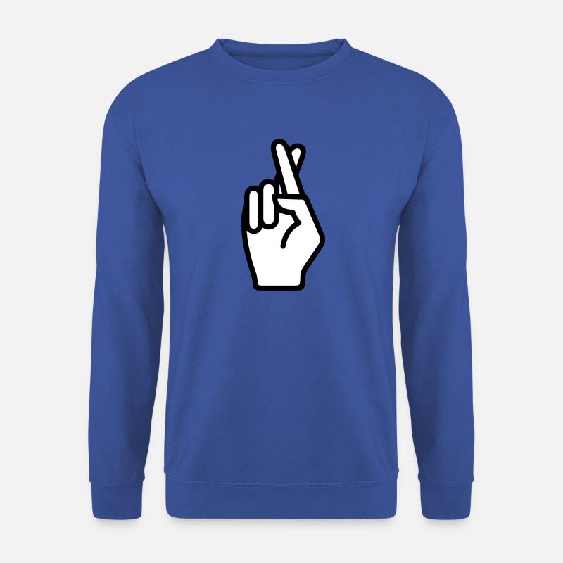 Handzeichen Gekreuzte Finger Geste - Unisex Pullover - Royalblau
