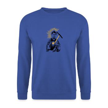 Schutzpatron Urs Logo - Unisex Pullover - Royalblau - Vorne - Alina (178cm) & Michal (187cm)