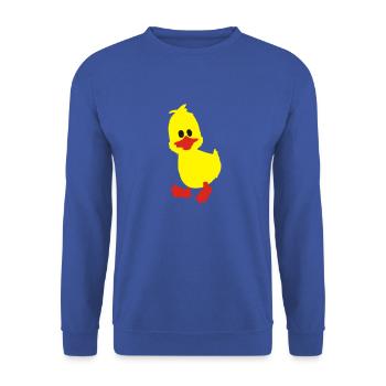 ente, entchen - Unisex Pullover - Royalblau - Vorne - Alina (178cm) & Michal (187cm)
