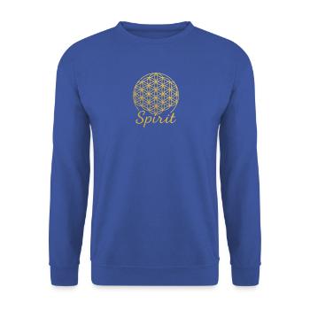 Lebensblume Spirit - Unisex Pullover - Royalblau - Vorne - Alina (178cm) & Michal (187cm)