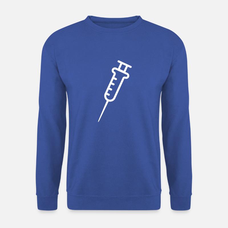 Syringe white, vector graphics - Unisex Sweatshirt - royal blue