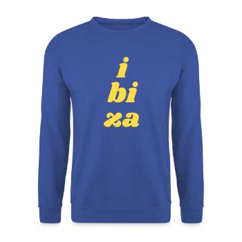 i bi za - Unisex Pullover - Royalblau - Vorne - Alina (178cm) & Michal (187cm)