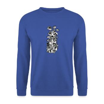 Fleischfressende Pflanze Kunst - Unisex Pullover - Royalblau - Vorne - Alina (178cm) & Michal (187cm)