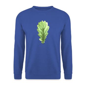 Blatt einer Eiche - Unisex Pullover - Royalblau - Vorne - Alina (178cm) & Michal (187cm)
