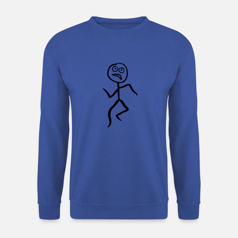 Running stick figure, running, runner - Unisex Sweatshirt - royal blue