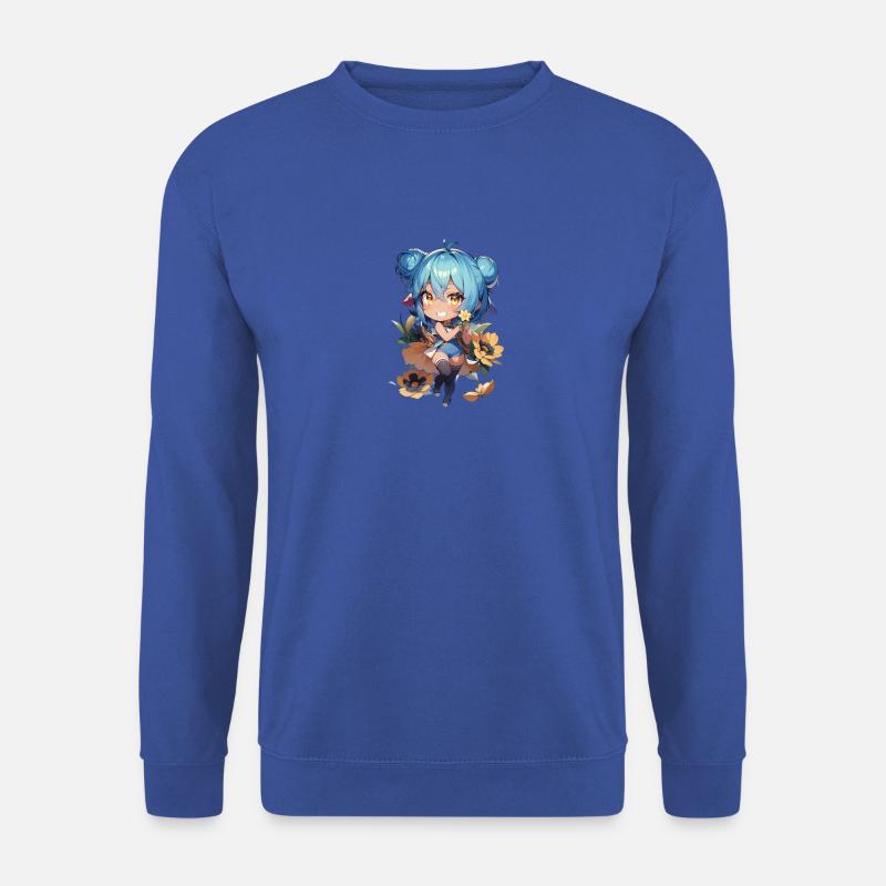 Mädchen mit Blumen - Unisex Pullover - Royalblau