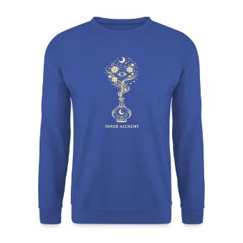 Innere Alchemie-Mond-Blumenkunst - Unisex Pullover - Royalblau - Vorne - Alina (178cm) & Michal (187cm)