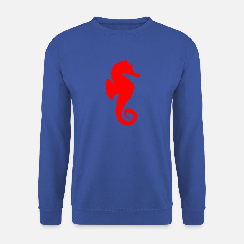 Süsses rotes Seepferdchen als Geschenk - Unisex Pullover - Royalblau