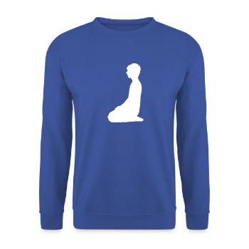 Yoga Silhouette White - Unisex Sweatshirt - royal blue - Front - Alina (178cm) & Michal (187cm)