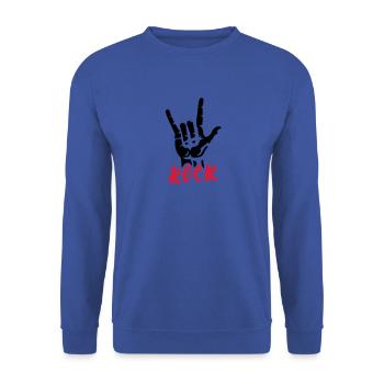Rock Musik Hand Sound - Unisex Pullover - Royalblau - Vorne - Alina (178cm) & Michal (187cm)