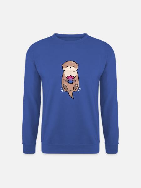 Süßer Otter Muschel Bi Queer Flagge Fahne LGBTQ - Unisex Pullover - Royalblau