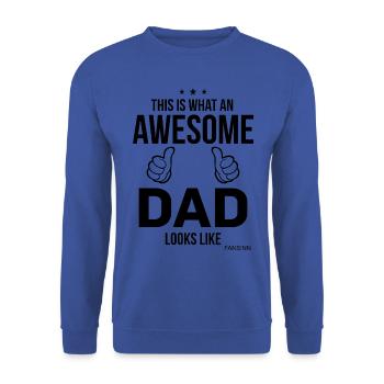 Papa Papi Familie Liebe Mann Geschenk Vatertag - Unisex Pullover - Royalblau - Vorne - Alina (178cm) & Michal (187cm)