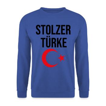 Turk Turquie fier cadeau demi-lune étoile de vacances - Sweat-shirt Unisexe - bleu royal - Devant - Alina (178cm) & Michal (187cm)