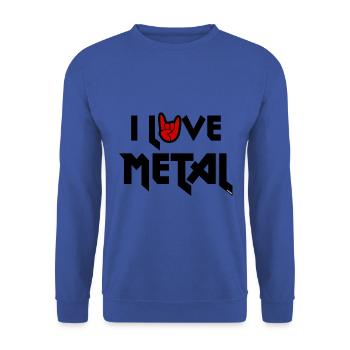 I Love Metal Music - Unisex Sweatshirt - royal blue - Front - Alina (178cm) & Michal (187cm)