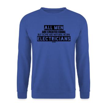 Elektriker Strom Geburt - Unisex Pullover - Royalblau - Vorne - Alina (178cm) & Michal (187cm)