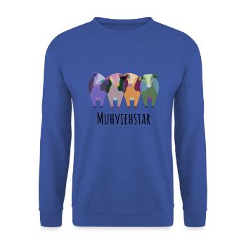 Landwirt Muhviehstar - Unisex Pullover - Royalblau - Vorne - Alina (178cm) & Michal (187cm)