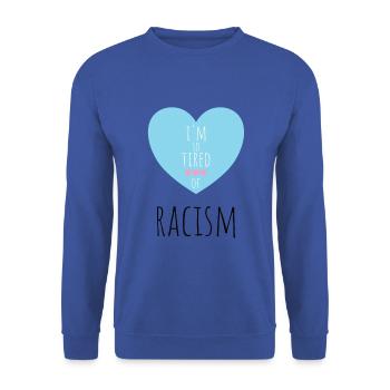 Contre le racisme fascisme - Sweat-shirt Unisexe - bleu royal - Devant - Alina (178cm) & Michal (187cm)