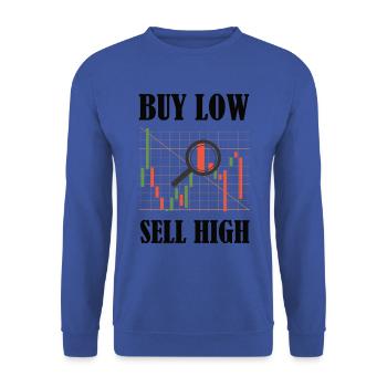 Finance - Crypto-monnaie - Acheter bas, vendre haut - Sweat-shirt Unisexe - bleu royal - Devant - Alina (178cm) & Michal (187cm)