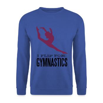Gymnastics - I flip for gymnastics - Unisex Pullover - Royalblau - Vorne - Alina (178cm) & Michal (187cm)