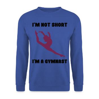 Gymnastique - Je ne suis pas court Je suis gymnaste - Sweat-shirt Unisexe - bleu royal - Devant - Alina (178cm) & Michal (187cm)