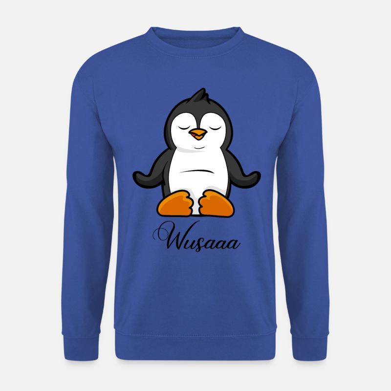 Auszeit Durchatmen Wusaaa Pinguin - Unisex Pullover - Royalblau