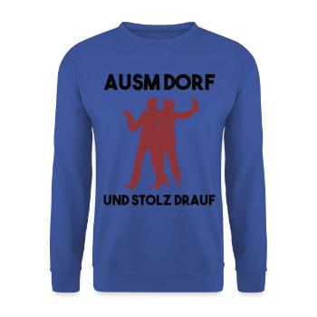 Dorfleben Spruch - Unisex Pullover - Royalblau - Vorne - Alina (178cm) & Michal (187cm)