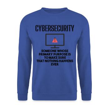 Cybersecurity - IT Security Computer Scientists - Unisex Sweatshirt - royal blue - Front - Alina (178cm) & Michal (187cm)