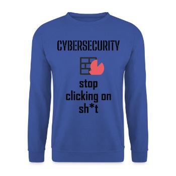 Cybersecurity - IT-Sicherheit Informatiker - Unisex Pullover - Royalblau - Vorne - Alina (178cm) & Michal (187cm)