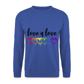 LQBTQ Flagge Gay Regenbogen Flagge Pride Bisexual - Unisex Pullover - Royalblau - Vorne - Alina (178cm) & Michal (187cm)