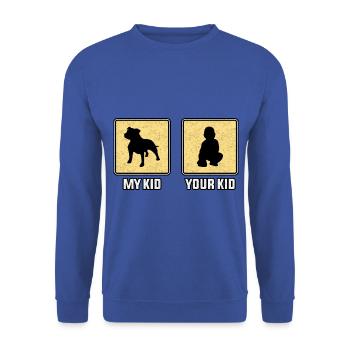 Votre enfant mon enfant - Sweat-shirt Unisexe - bleu royal - Devant - Alina (178cm) & Michal (187cm)