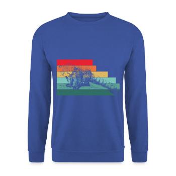 Cat Bear Little Panda Retro - Unisex Sweatshirt - royal blue - Front - Alina (178cm) & Michal (187cm)