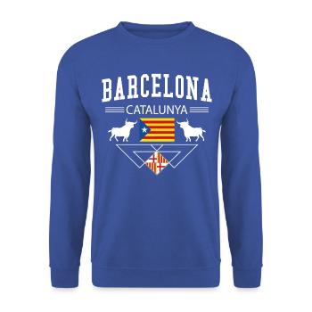 Barcelone - Sweat-shirt Unisexe - bleu royal - Devant - Alina (178cm) & Michal (187cm)