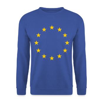 EU Flag - Unisex Sweatshirt - royal blue - Front - Alina (178cm) & Michal (187cm)