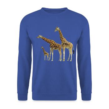 Animaux sauvages de la famille des girafes d'Afrique - Sweat-shirt Unisexe - bleu royal - Devant - Alina (178cm) & Michal (187cm)