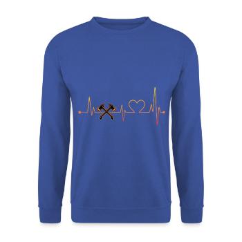 Battement de cœur de lancer de hache - Sweat-shirt Unisexe - bleu royal - Devant - Alina (178cm) & Michal (187cm)