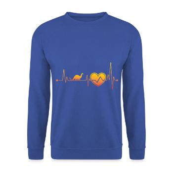 Battement de cœur de dinosaure - Sweat-shirt Unisexe - bleu royal - Devant - Alina (178cm) & Michal (187cm)