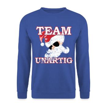 Weihnachten Lustige Sprüche - Unisex Pullover - Royalblau - Vorne - Alina (178cm) & Michal (187cm)