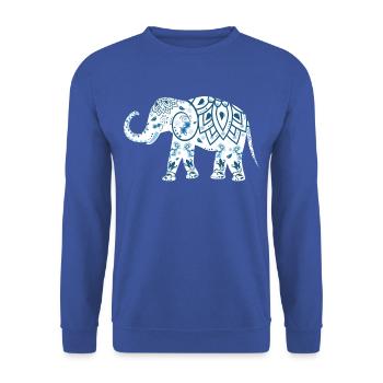 YOGA MÉDITATION BOUDDHA ELEPHANT CADEAUX T-SHIRT - Sweat-shirt Unisexe - bleu royal - Devant - Alina (178cm) & Michal (187cm)