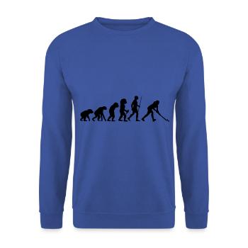 Feldhockey Evolution Geschenk Feldhockey Spieler G - Unisex Pullover - Royalblau - Vorne - Alina (178cm) & Michal (187cm)