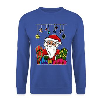 Chemise cadeau Père Noël Nicolas - Sweat-shirt Unisexe - bleu royal - Devant - Alina (178cm) & Michal (187cm)