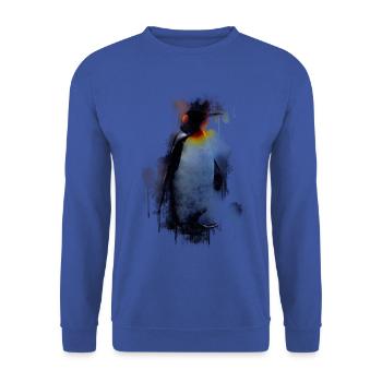 Chemise de cadeau pingouin Kingfisher - Sweat-shirt Unisexe - bleu royal - Devant - Alina (178cm) & Michal (187cm)