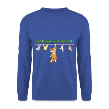 Chemise de cadeau drôle de poulet de renard - Sweat-shirt Unisexe - bleu royal - Devant - Alina (178cm) & Michal (187cm)