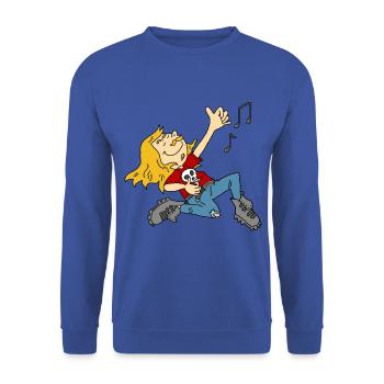 Air Guitar Rock'n'Roll Heavey Metal Gift - Unisex Sweatshirt - royal blue - Front - Alina (178cm) & Michal (187cm)