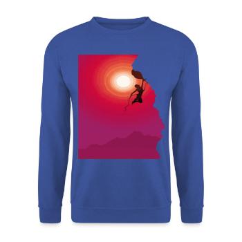 Cadeau d'alpinisme au lever du soleil - Sweat-shirt Unisexe - bleu royal - Devant - Alina (178cm) & Michal (187cm)