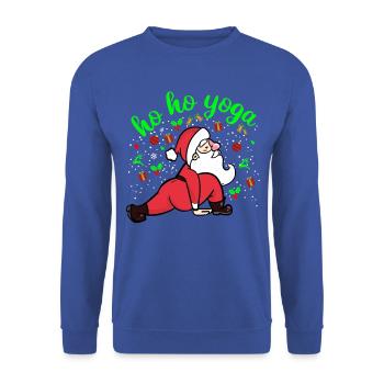 Santa Claus Yoga Santa Claus Christmas Gift - Unisex Sweatshirt - royal blue - Front - Alina (178cm) & Michal (187cm)