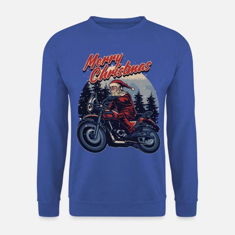 Motorrad Weihnachtsmann Geschenk - Unisex Pullover - Royalblau