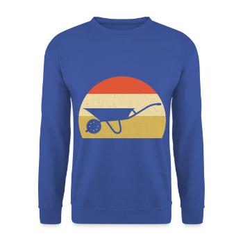 Wheelbarrow retro garden gift - Unisex Sweatshirt - royal blue - Front - Alina (178cm) & Michal (187cm)