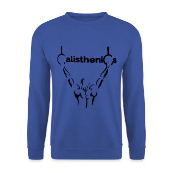 calisthenics body weight dips klimmzug calisthenic - Sweat-shirt Unisexe - bleu royal - Devant - Alina (178cm) & Michal (187cm)